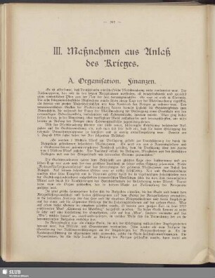 III. Maßnahmen aus Anlaß des Krieges