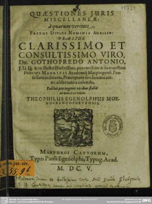 Quaestiones juris miscellaneae