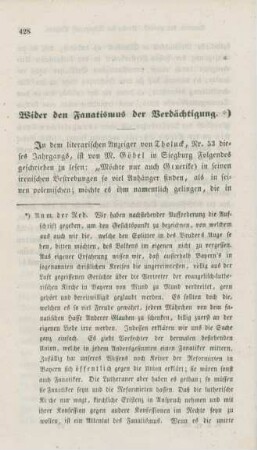 428-430 Wider den Fanatismus der Verdächtigung