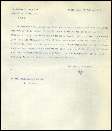 Bericht des ersten Sekretars an das General-Sekretariat