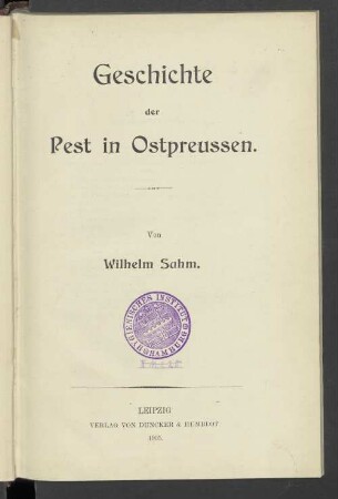 Geschichte der Pest in Ostpreussen