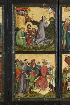 Rauschenberger Altar — Linkes Mittelstück - Christus am Ölberg und Christus vor Pilatus