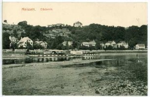 Meißen. Elbansicht mit Dampfer Germania