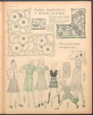 Para manteles y ropa íntima [Dibujos y fotografía]