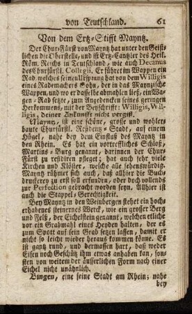 Von dem Erz-Stifft Maynz.