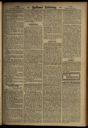 Dritte Ausgabe vom Samstag, den 15. Februar 1913.