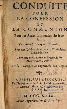 Conduite pour la confession et la communion