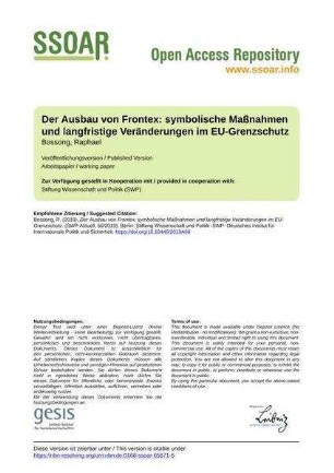 Der Ausbau von Frontex: symbolische Maßnahmen und langfristige Veränderungen im EU-Grenzschutz