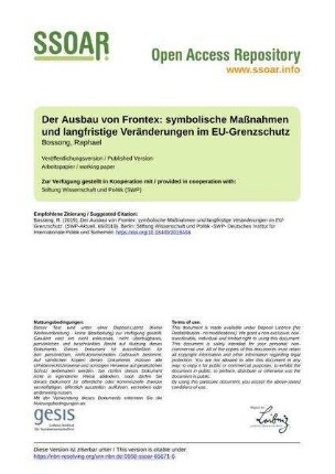 Der Ausbau von Frontex: symbolische Maßnahmen und langfristige Veränderungen im EU-Grenzschutz