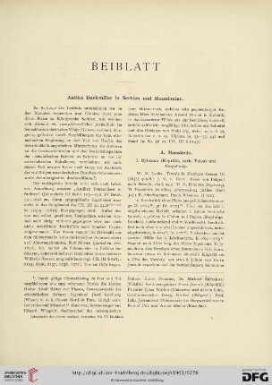 6.1903: Antike Denkmäler in Serbien und Macedonien
