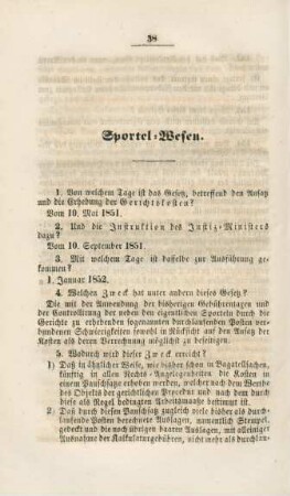 Sportel-Wesen