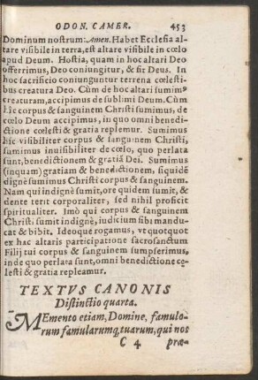 Textus Canonis Distinctio quarta.