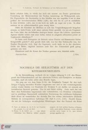 Nochmals die Heiligtümer auf den Kitharodenreliefs
