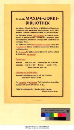 Originaltitel: Die städtische Maxim-Gorki-Bibliothek
