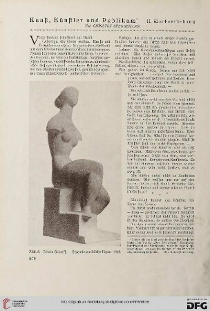 11.1919: Kunst, Künstler und Publikum, 2, Werkentstehung