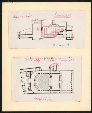 Apollo-Theater, Köln: Grundriss und Längsschnitt