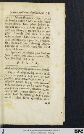 Addenda & paucula quaedam corrigenda.