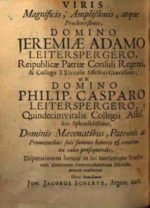 Dissertatio juridica exhibens differentias aliquot juris statutarii Argentinensis, et juris civilis Romani