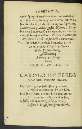 Carolo Et Ferdinando sumnis Principib. dicatum.