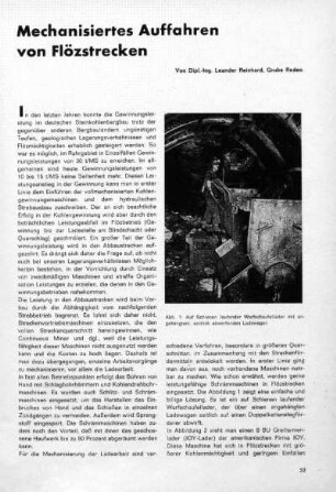 Mechanisiertes Auffahren von Flözstrecken