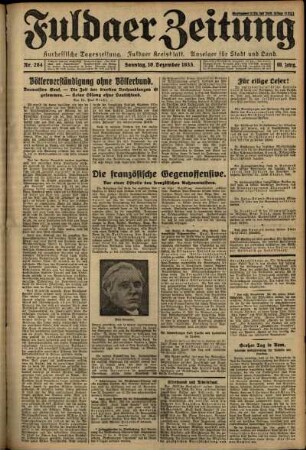 Erste Ausgabe vom Sonntag, den 10. Dezember 1933.