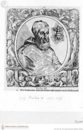Illustrationen aus Jobin, Bernhard, Accuratae Effigies Pontificum Maximorum (...). Straßburg 1573, Paul IV., Papst, Porträt