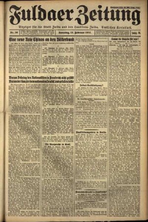 Ausgabe vom Samstag, den 13. Februar 1932.
