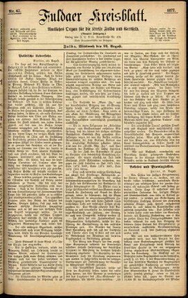 Ausgabe vom Mittwoch, den 22. August 1877.