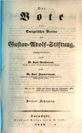 Der Bote des Evangelischen Vereins der Gustav-Adolf-Stiftung. 3. 1845