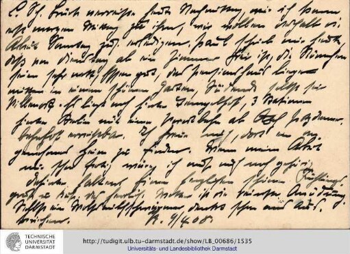 Postkarte vom 09.04.1908