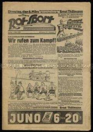 Sportzeitung. Rot-Sport. 10. Jahrgang 1932