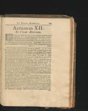 Articulus XII. Et Vitam Aeternam.