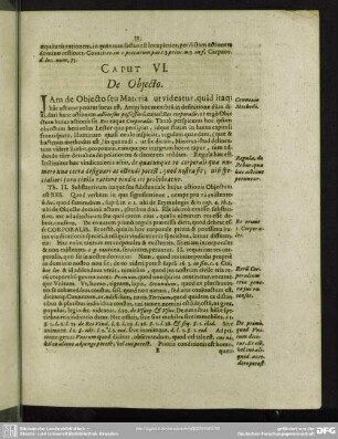 Caput VI. De Objecto
