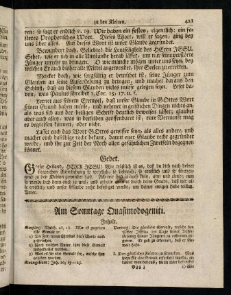 421-435, Am Sonntage Quasimodogeniti