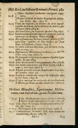 381-389, Ordines Monastici, Equitumque Militarium, tam Sacrorum, quam Secularium
