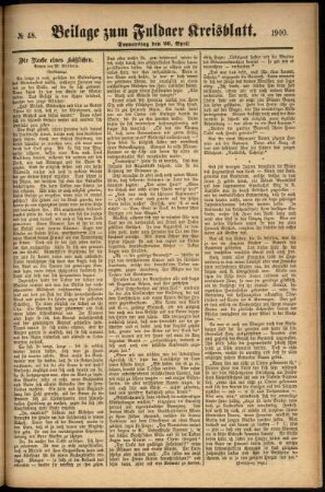 Zweite Ausgabe vom Donnerstag, den 26. April 1900.
