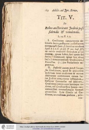LIB. III. TIT. V. De Rebus auctoritate Judicis possidendis & vendendis