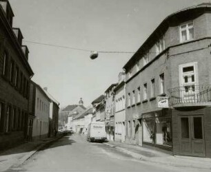 Frauenstein, Teplitzer Straße 4 und 11, Blick von Süden zum Schloss