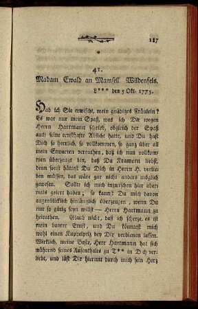 41. Madame Ewald an Mamsell Wildenfels. - 50. Madame Ewald an Mamsell Wildenfels.