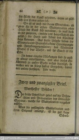 Zwey und zwanzigster Brief
