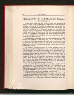 Weihnachten 1914 bei der Maschinengewehr-Kompanie
