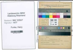 Entnazifizierung Harry Funke , geb. 27.03.1908 (Beamter)