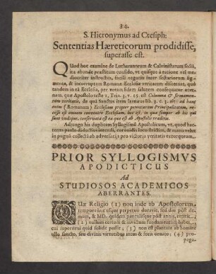 Prior Syllogismus Apodicticus ...