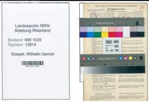 Entnazifizierung Wilhelm Gernot Goepel , geb. 10.06.1906 (Kaufmann)