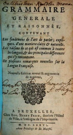 Grammaire générale et raisonnée
