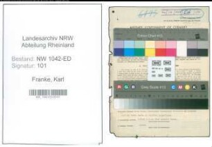 Entnazifizierung Karl Franke , geb. 13.11.1897 (Lehrer)
