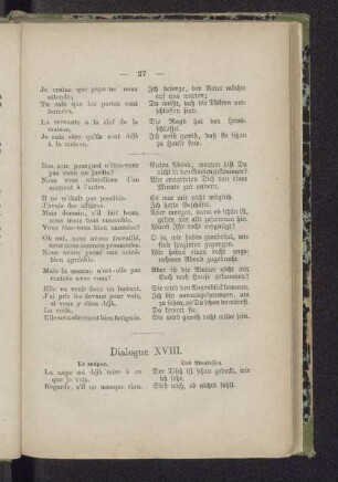 Dialogue XVIII. Le souper. Das Abendessen.