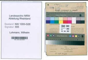 Entnazifizierung Wilhelm Lohmann , geb. 17.09.1889 (Amtsrat)