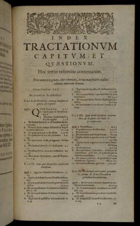 Index Tractionum, Capitum, Et Quæstionum.