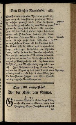 Das VIIII. Hauptstück. Von der Küste von Guinea.